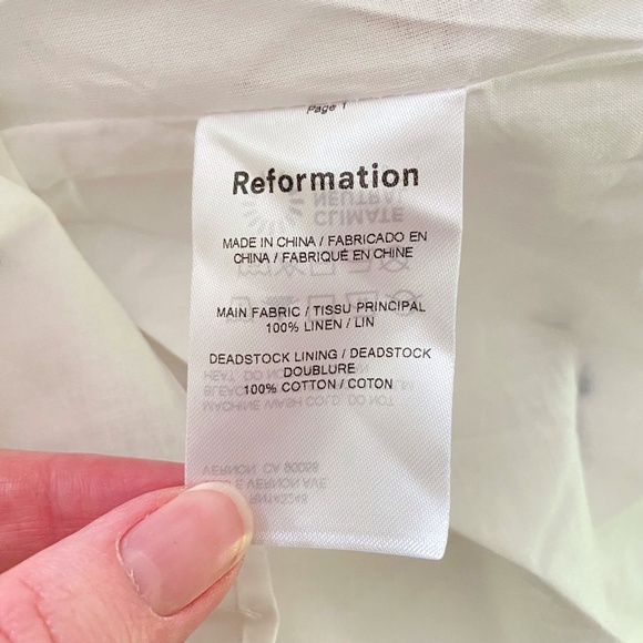 NEW Reformation Greyson Linen Dress Ladybugs Large - Picture 10 of 16